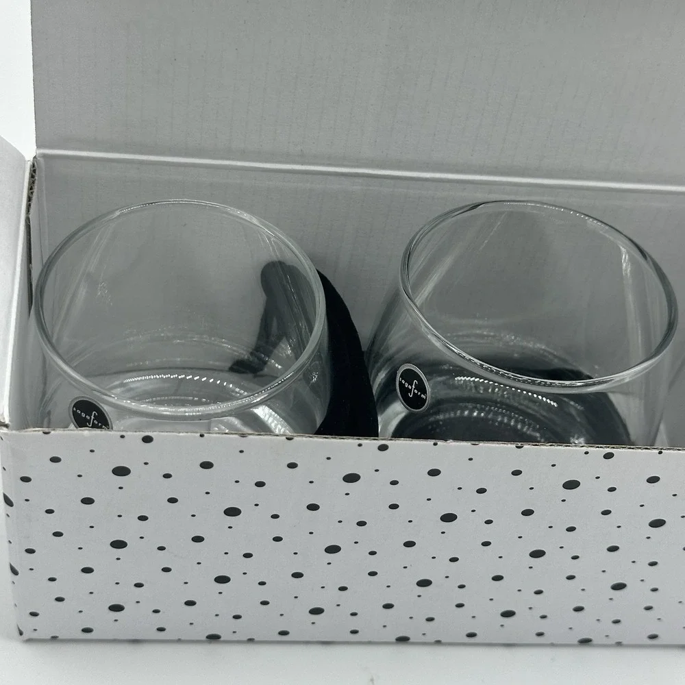New PAIR Sagaform Rolling Whiskey Glasses S/2 Low Ball Cocktail 3.5